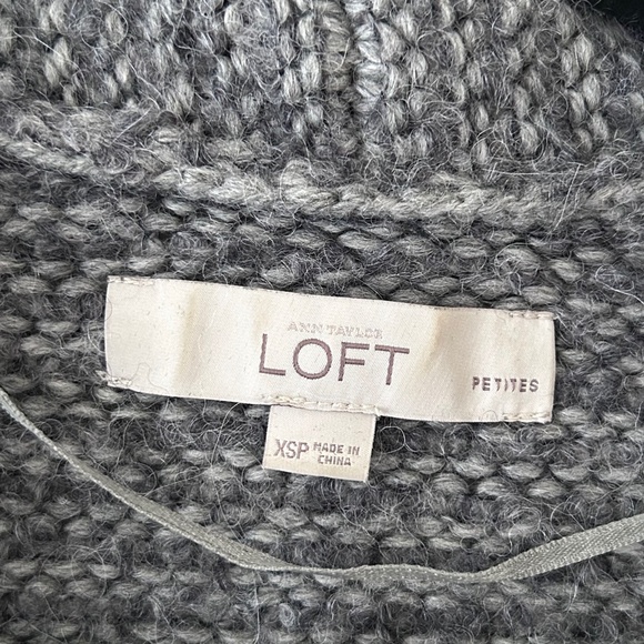 Loft Alpaca & Merino Wool Long Gray Shawl Collar Open Cardigan - Picture 16 of 16